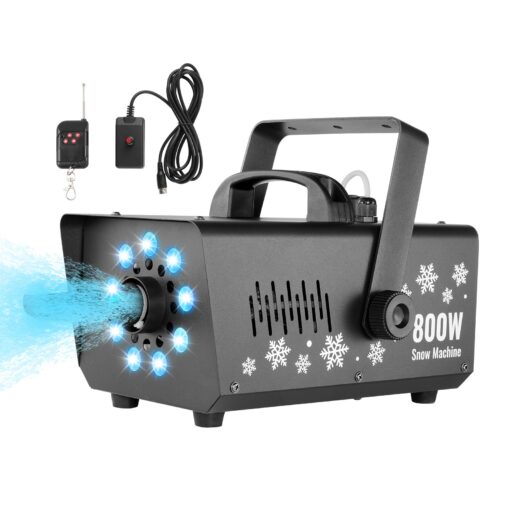 VEVOR 800W Snow Machine with 1L Tank and RGB LED Lights