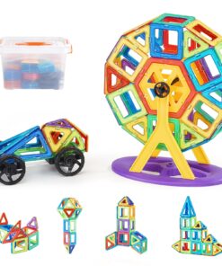 VEVOR 123-Piece Magnetic Building Tiles Set for Kids - Includes Squares