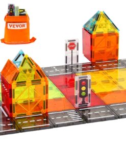VEVOR 56-Piece Magnetic Building Tiles Set for Kids - Includes 24 Squares