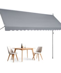 VEVOR 4.52x1.19m Retractable Patio Awning Sunshade with Crank Handle