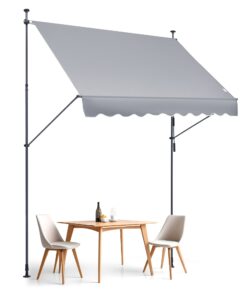 VEVOR izvelkamā terases markīze 2,5 x 1,2 m (98 x 47 collas) Ūdensnecaurlaidīgs saulessargs ar kloķveida rokturi