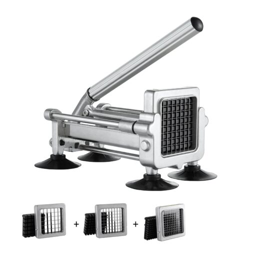 VEVOR Stainless Steel French Fry Cutter with 127 cm 12 inch and 095 cm 38 inch Blades Vegetable Slicer and Chopper