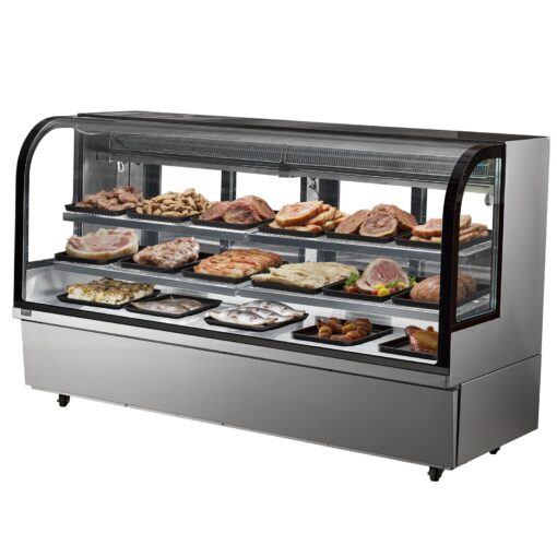VEVOR 901L Refrigerated Display Case with LED Lighting and Adjustable Shelves Bakery Fridge 32 cu ft