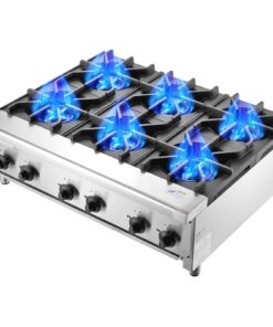 Коммерческая Газовая плита VEVOR с 6 Конфорками