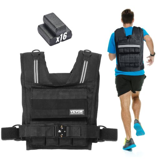 VEVOR Adjustable Weighted Vest with 16 Iron Blocks 16 kg 35 lb for Men and Women Ideal for Running