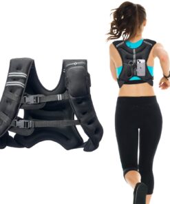 VEVOR 13.6 kg (30 lb) Regulējama svaru veste vīriešiem un sievietēm ar dubultām kabatām un atstarojošām svītrām spēka treniņiem