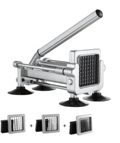 VEVOR Stainless Steel French Fry Cutter with 3 Blades - 1.27 cm (1/2 inch)