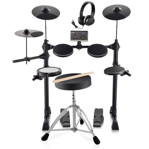 VEVOR Electric Drum Kit with 4 Drums 65 inch1651 mm 3 Cymbals 10 inch254 mm