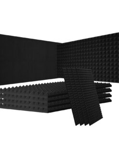 VEVOR Acoustic Foam Panels 4 Pack - 122 x 61 x 5 cm (48 x 24 x 2 in) Pyramid Soundproofing for Studio Walls and Ceilings