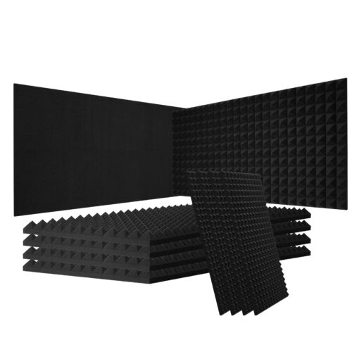 VEVOR Acoustic Foam Panels 4 Pack 122 x 61 x 5 cm 48 x 24 x 2 in Pyramid Soundproofing for Studio Walls and Ceilings