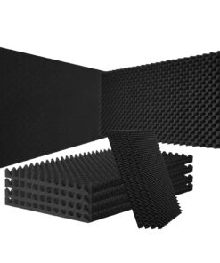 VEVOR Soundproof Acoustic Foam Panels 4 Pack 122 x 61 x 5 cm (48 x 24 x 2 in) for Studio Wall and Ceiling Noise Reduction