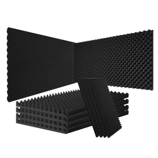 VEVOR Soundproof Acoustic Foam Panels 4 Pack 122 x 61 x 5 cm 48 x 24 x 2 in for Studio Wall and Ceiling Noise Reduction