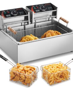 VEVOR Commercial Electric Deep Fryer 2500W 12L/12.7Qt Stainless Steel with Dual Baskets and Temperature Control