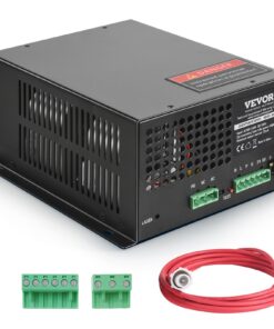 VEVOR 80W CO2 Laser Power Supply with Fast Heat Dissipation and Security Protection for Laser Engravers and Cutters - Compatible with 80W Laser Tubes