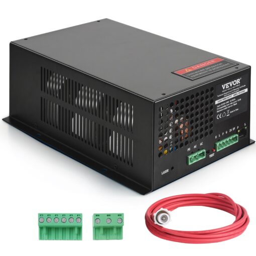 VEVOR 150W CO2 Laser Power Supply with Cooling Fan for Laser Engravers and Cutters Compatible with Various Brands