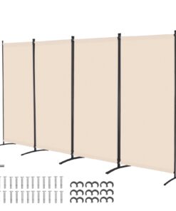 VEVOR 4-Panel Fabric Privacy Room Divider