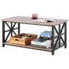 VEVOR 102 cm 40 inch Farmhouse Coffee Table with Open Storage
