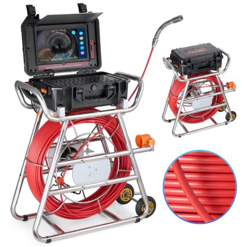 VEVOR 100m328ft Self Leveling Sewer Inspection Camera with 101 Inch Touchscreen