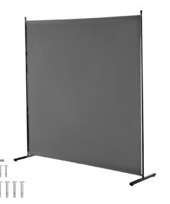 VEVOR 6ft (1.81m) Grey Single Panel Room Divider with Oxford Fabric for Privacy in Office or Bedroom