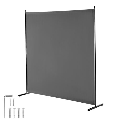 VEVOR 6ft 181m Grey Single Panel Room Divider with Oxford Fabric for Privacy in Office or Bedroom