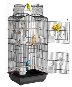 VEVOR 104 cm (40,94 collu) piekaramais metāla putnu būris ar aksesuāriem papagaiļiem