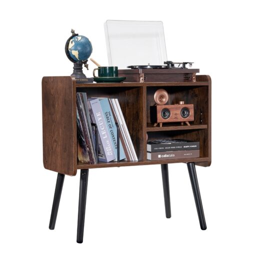 VEVOR Wooden Record Player Stand with Adjustable Shelves