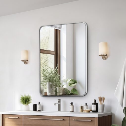 VEVOR 56 x 76 cm Wall Mounted Mirror with Aluminum Alloy Frame