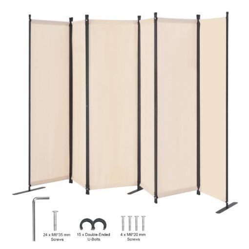 VEVOR 6 Panel Fabric Room Divider Privacy Screen