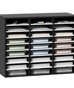 VEVOR 27-Slot MDF Wood Literature Organizer & File Sorter