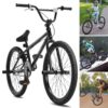 VEVOR 24 Inch 61 cm BMX Freestyle Bike for Beginners with Hi Ten Steel Frame and 24x23 Inch 61x58 cm Tires