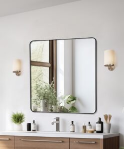 VEVOR 91x91 cm Wall Mounted Square Mirror with Aluminium Alloy Frame