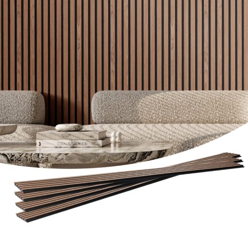 VEVOR Acoustic Wood Slat Panels 20x240 cm 79x945 inch Walnut for Modern Wall Decor