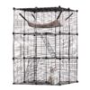 VEVOR Extra Large 3 Tier Cat Cage 71 x 71 x 104 cm 28 x 28 x 41 in Metal Wire Playpen with Hammock and Accessories