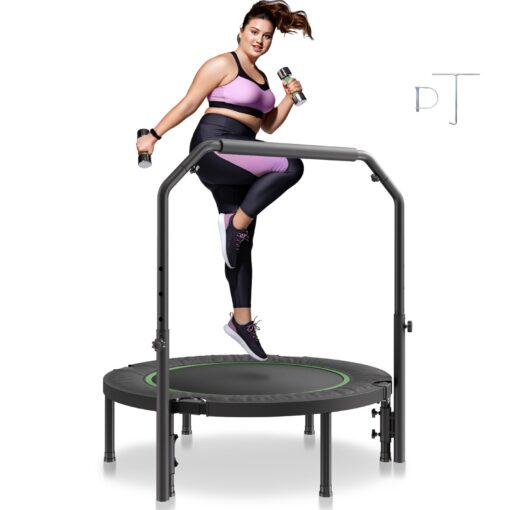 VEVOR Foldable Mini Fitness Trampoline with Adjustable Handle