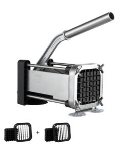 VEVOR Nerūsējošā Tērauda Kartupeļu Frī Griešanas Ierīce ar 2 Asmeņiem - 1.27 cm (1/2 colla) & 0.95 cm (3/8 colla) Kartupeļu un Dārzeņu Griezējs