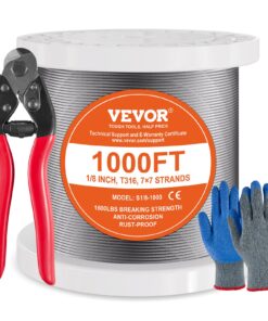 VEVOR T316 Stainless Steel Cable 3.18 mm (1/8