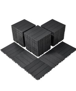 VEVOR Interlocking Deck Tiles 56 Pack 30x30 cm (12x12 in) Waterproof and Slip-Resistant for Porch and Patio