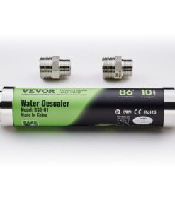 VEVOR nesālsūdens ūdens atkaļķošanas sistēma visai mājai ar SAAS sakausējumu - 68 l/min (18 GPM) liels plūsmas ātrums
