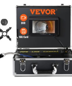 VEVOR 50m Sewer Inspection Camera with 7-inch Screen and 165ft Semi-Rigid Cable for 30-200mm Pipes