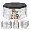 Складной Металлический Манеж для Собак VEVOR высотой 76 см 30 см с Водонепроницаемым Верхним Покрытием