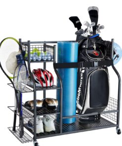 VEVOR Large Golf Storage Organizer with Wheels – Holds 2 Golf Bags