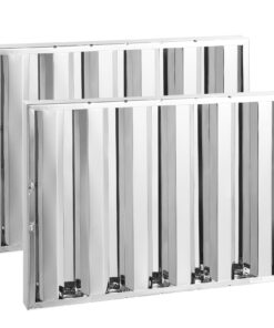 VEVOR Nerūsējošā Tērauda Komerciālais Ventilācijas Kapuces Vafeļu Filtrs 62.23x49.53 cm (24.5x19.5 Collas) ar Viegli Tīrāmu un Tauku Savākšanu