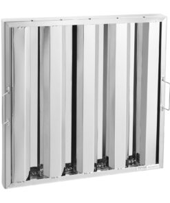 19.5x19.5 Inch (49.5x49.5 cm) Stainless Steel Commercial Range Hood Baffle Filter - Efficient Grease Capture for Restaurants and Food Trucks