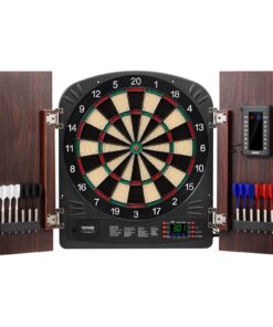 VEVOR Electronic Dartboard Cabinet Set with LED Display and 13.5-inch (34.3 cm) Soft Dartboard