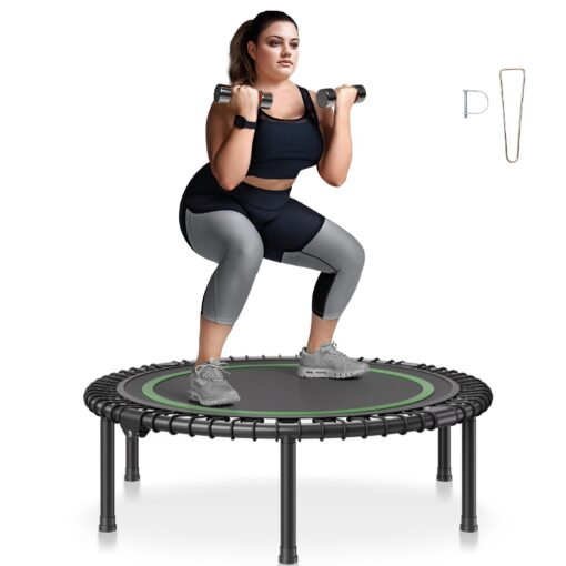 VEVOR 102 cm 40 Foldable Mini Fitness Trampoline for Adults Indoor Exercise Rebounder with 150 kg 330 lbs Weight Capacity