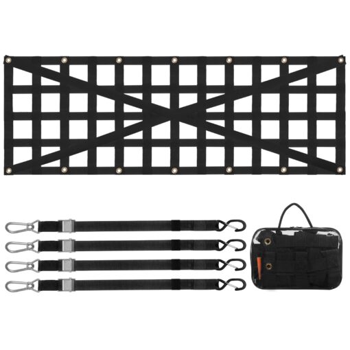 VEVOR Adjustable Tailgate Net for Trucks and SUVs 137 cm x 46 cm 54 x 18 with 600 lbs Capacity