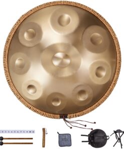 VEVOR 56 cm (22 in) Tērauda Handpan Bungas ar 9 Notīm D Minoram Profesionāļiem un Iesācējiem