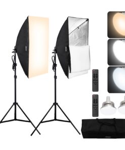 VEVOR Adjustable Softbox Lighting Kit with 45W LED Bulbs