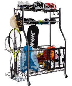 VEVOR Sports Equipment Garage Organizer with Ball Storage Rack