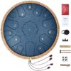 VEVOR 14 inch 355 cm C Major Steel Tongue Drum with 15 Notes   Navy Blue